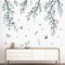 Watercolor Flower Vine Wall Stickers Blue Hanging Floral Tree Branch Wall Art Decals (Multi)